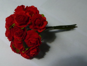 Rose, 25mm, bouquet of 10 flowers